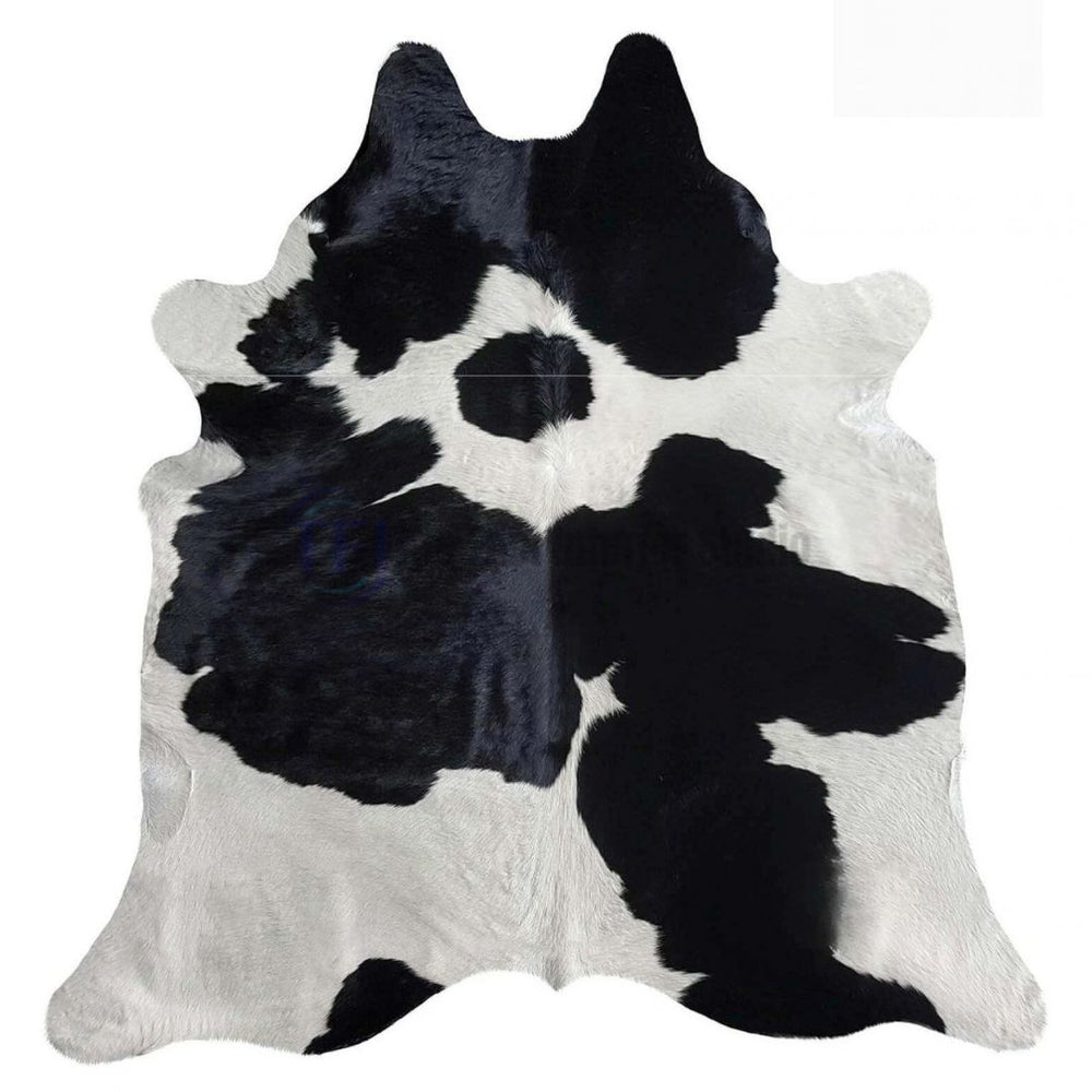 Customized black and white genuine cowhide rug in Lahore