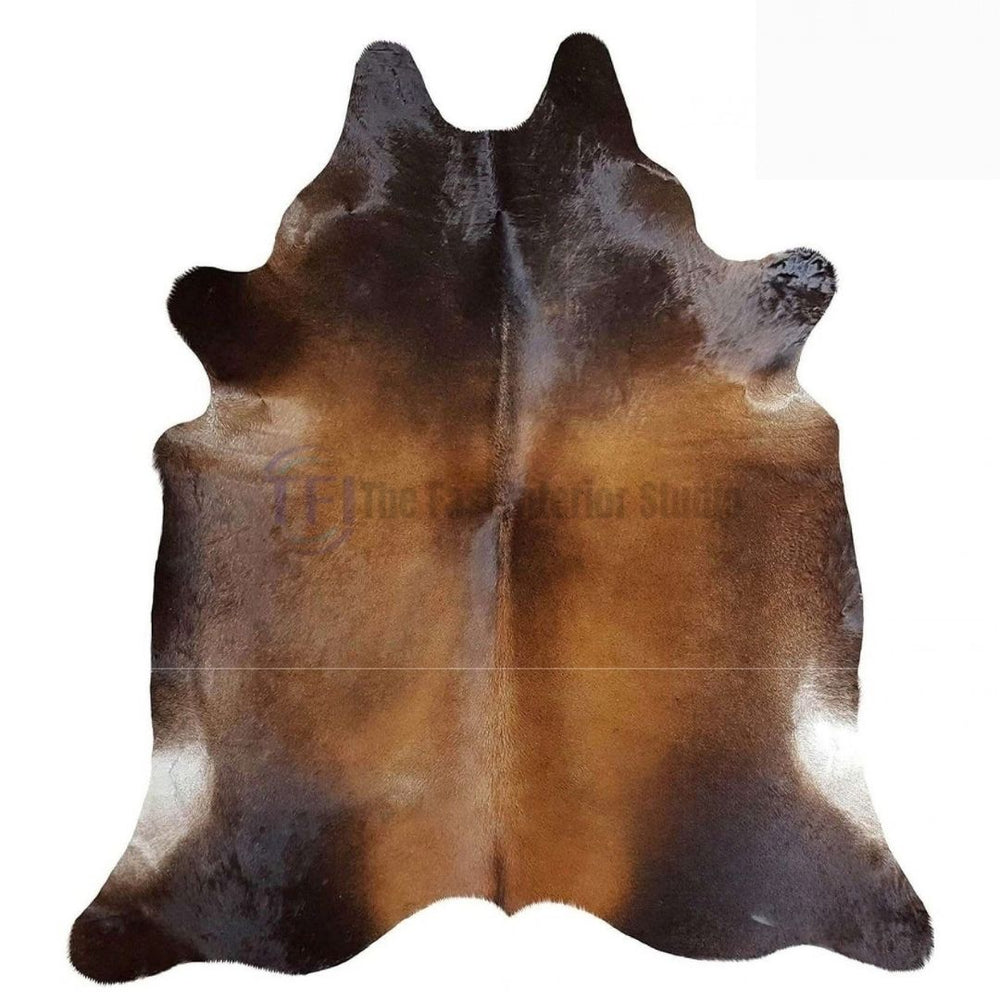 Customized multi-tone brown genuine cowhide rug in Pakistan