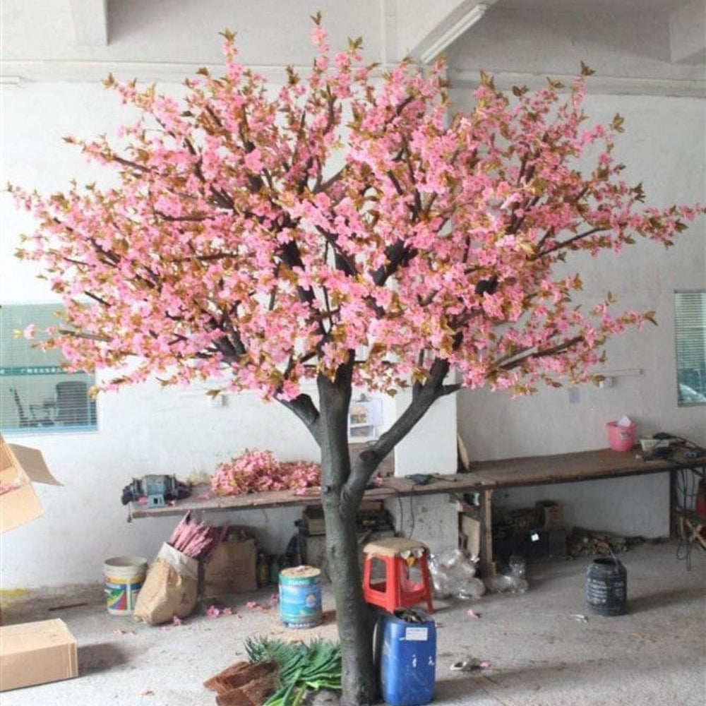 Large premium artificial cherry blossom tree with lifelike pink petals and natural trunk in Lahore | The Fast Interior Studio