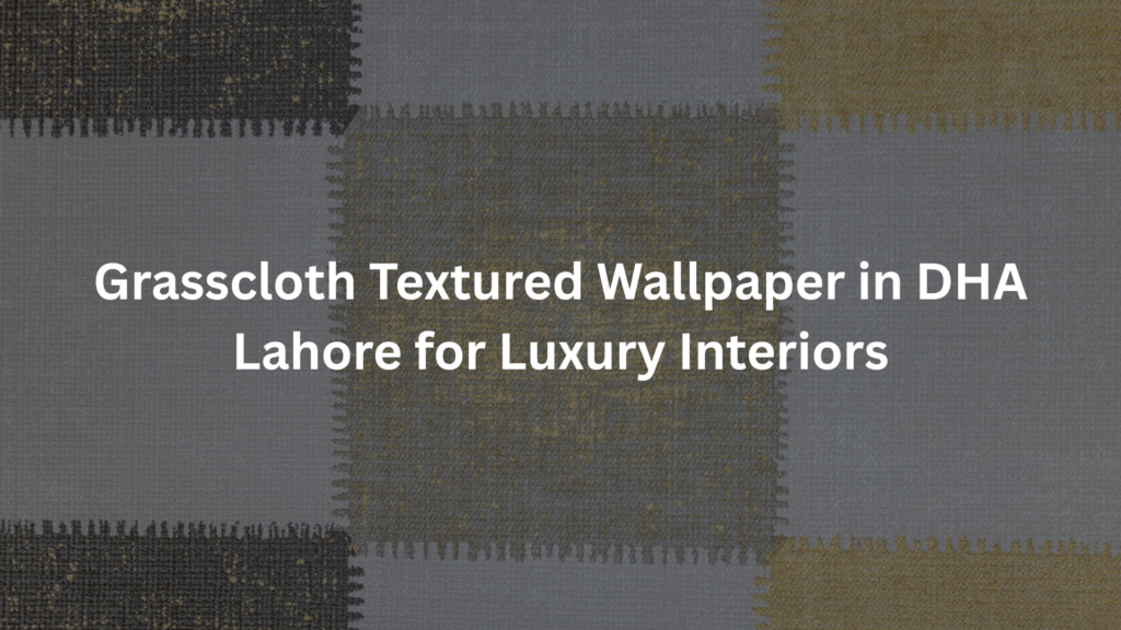 Grasscloth textured wallpaper